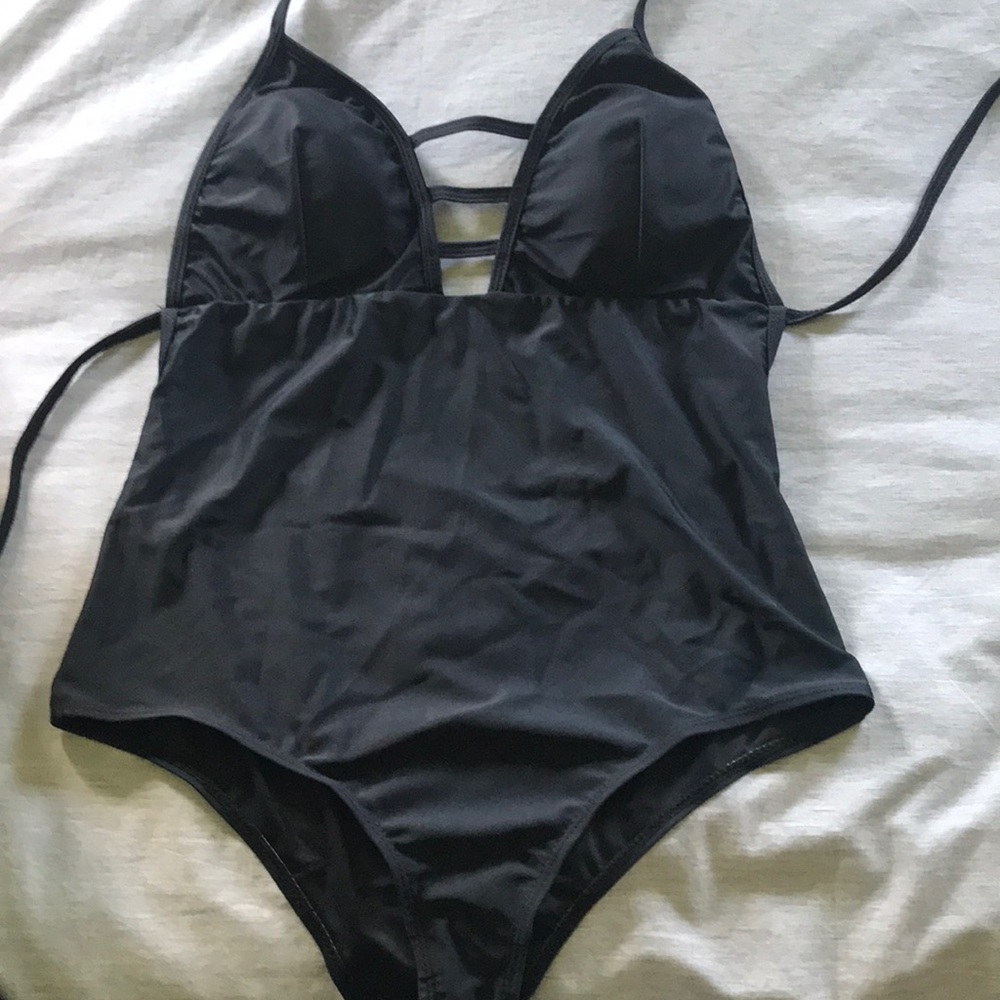 Black one piece swimsuit